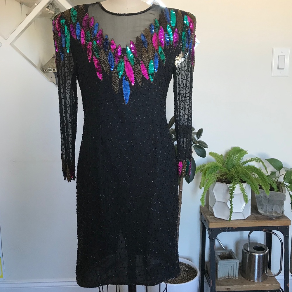 Vintage 80s Cocktail beaded dress